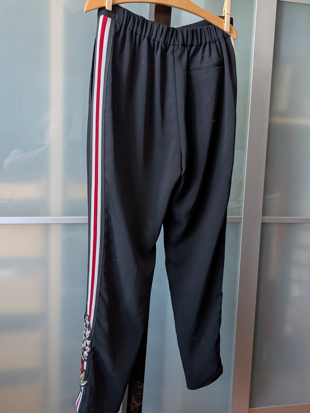 Ted Baker Madlyne Trousers Slim Fit Crop Track Stripe Embroidered Black - Picture 8 of 12